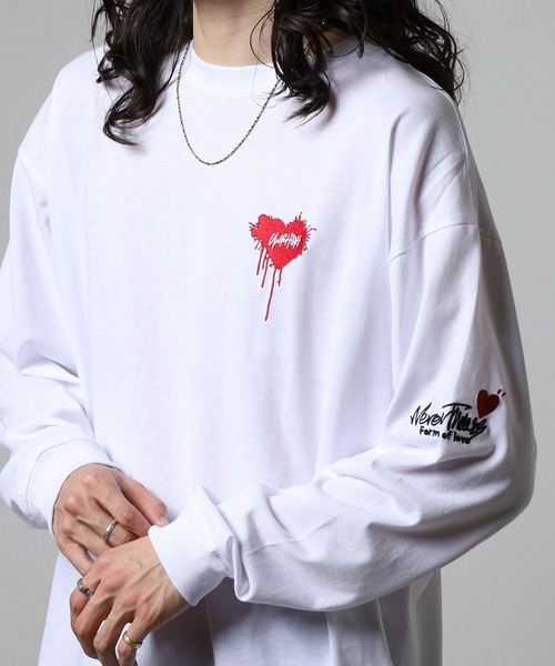 FUNALIVE(ファンアライブ)の「吸水速乾 UVカット ボックス ワイド シルエット 刺繍 転写Pt リブ付き ロンTEE(Tシャツ/カットソー・メンズ・チャコールグレー/ブラック系2/ホワイト系3/ブラック/ホワイト系1/ホワイト系2/ホワイト/ブラック系1/グレー系1/ブラック系3・M/L/LL)」の2枚目の写真