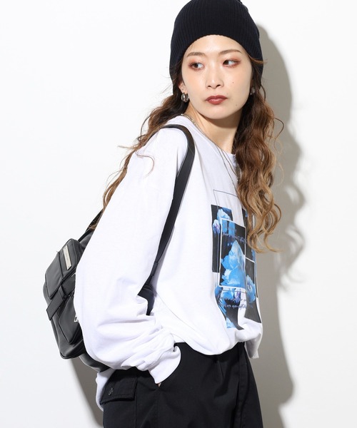 FUNALIVE(ファンアライブ)の「吸水速乾 UVカット ボックス ワイド シルエット 刺繍 転写Pt リブ付き ロンTEE(Tシャツ/カットソー・メンズ・チャコールグレー/ブラック系2/ホワイト系3/ブラック/ホワイト系1/ホワイト系2/ホワイト/ブラック系1/グレー系1/ブラック系3・M/L/LL)」の12枚目の写真