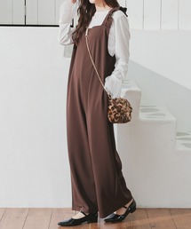 Honeys（ハニーズ）の「【イージーケア】肩フリルオールインワン（サロペット/オーバーオール）」