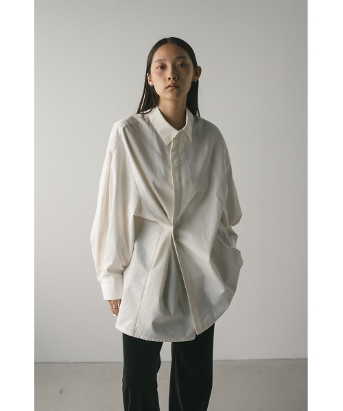 STYLEMIXER(スタイルミキサー)の「2WAYオーバーサイズシャツ 秋服(シャツ/ブラウス・レディース・ライトベージュ/ダークグリーン/ホワイト・FREE)」の8枚目の写真