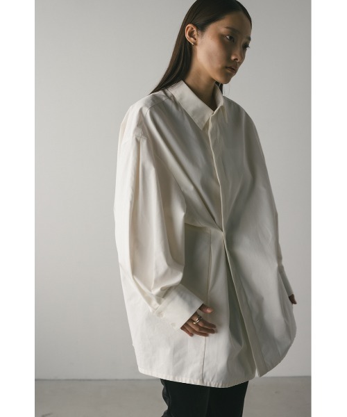 STYLEMIXER(スタイルミキサー)の「2WAYオーバーサイズシャツ 秋服(シャツ/ブラウス・レディース・ライトベージュ/ダークグリーン/ホワイト・FREE)」の9枚目の写真