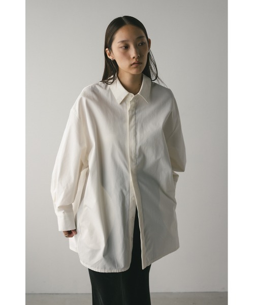 STYLEMIXER(スタイルミキサー)の「2WAYオーバーサイズシャツ 秋服(シャツ/ブラウス・レディース・ライトベージュ/ダークグリーン/ホワイト・FREE)」の10枚目の写真