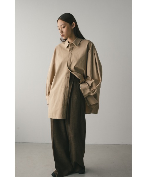 STYLEMIXER(スタイルミキサー)の「2WAYオーバーサイズシャツ 秋服(シャツ/ブラウス・レディース・ライトベージュ/ダークグリーン/ホワイト・FREE)」の18枚目の写真