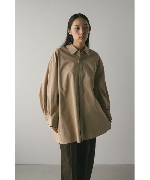 STYLEMIXER(スタイルミキサー)の「2WAYオーバーサイズシャツ 秋服(シャツ/ブラウス・レディース・ライトベージュ/ダークグリーン/ホワイト・FREE)」の20枚目の写真