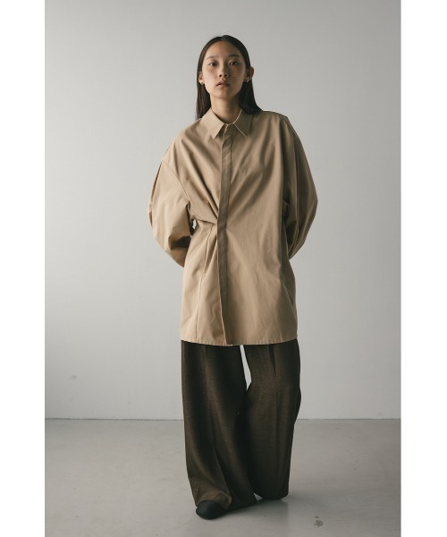 STYLEMIXER(スタイルミキサー)の「2WAYオーバーサイズシャツ 秋服(シャツ/ブラウス・レディース・ライトベージュ/ダークグリーン/ホワイト・FREE)」の21枚目の写真