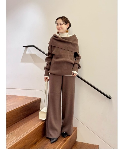 allureville(アルアバイル)の「ウールリブニットパンツ(その他パンツ・レディース・ブラウン/グレー系その他/ライトピンク・2)」の4枚目の写真