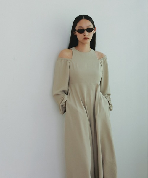 【EFOLE】フラワージャガード ボリュームスリーブ ミニ ワンピース EFOLE】フラワージャガード ボリュームスリーブ ミニ ワンピース