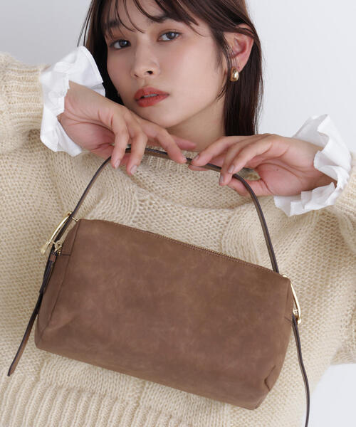 NATURAL BEAUTY BASIC（ナチュラルビューティーベーシック）の「◇ツーコンパートメントショルダーバッグ（ショルダーバッグ・レディース・ブラウン/ピンク・ﾌﾘ-）」の5枚目の写真