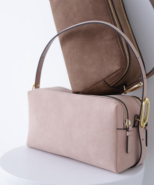 NATURAL BEAUTY BASIC（ナチュラルビューティーベーシック）の「◇ツーコンパートメントショルダーバッグ（ショルダーバッグ・レディース・ブラウン/ピンク・ﾌﾘ-）」の2枚目の写真