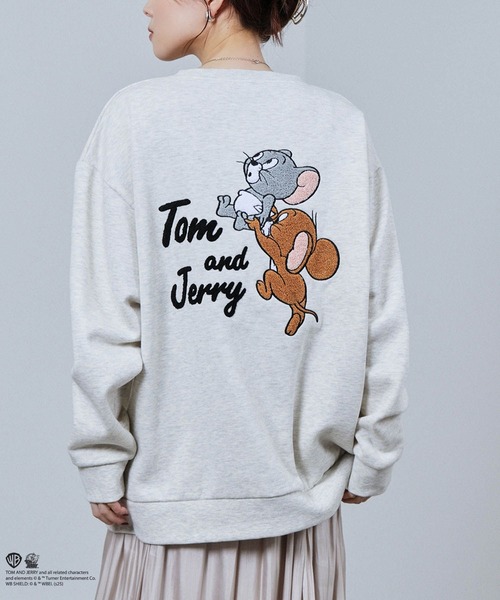 TOM&JERRY/トムアンドジェリー 】サガラ刺繍トレーナー 裏起毛