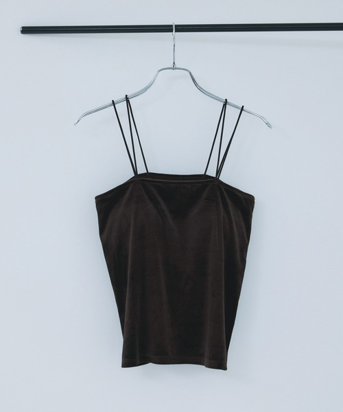 VIS（ビス）の「カップ付きベロアキャミソール（キャミソール・レディース・ダークブラウン/キナリ/グレー・FREE）」の13枚目の写真