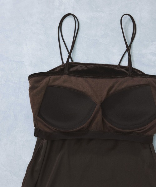 VIS（ビス）の「カップ付きベロアキャミソール（キャミソール・レディース・ダークブラウン/キナリ/グレー・FREE）」の15枚目の写真