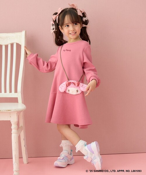 ANY（エニィ）の「【マイメロディ＆クロミ×ANY KIDS】ポシェット ワンピース（ワンピース・キッズ・ピンク系/ライラック系・130/120/110/100/90）」の5枚目の写真