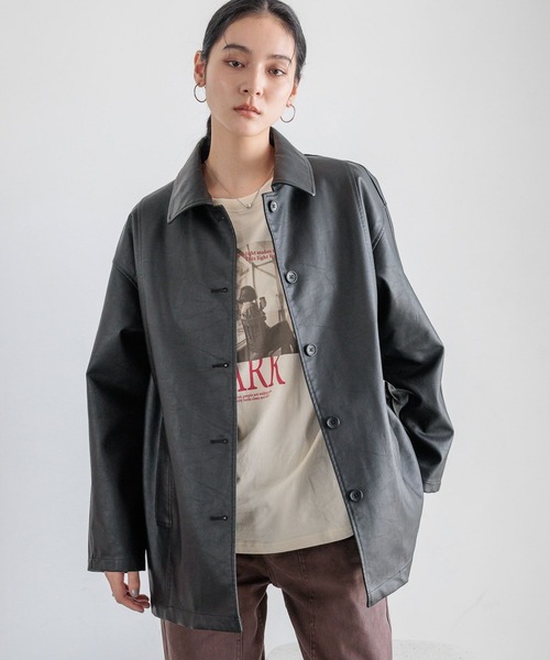 LOWRYS FARM（ローリーズファーム）の「レザーカバーオール　580815（カバーオール・レディース・ブラック/ブラウン/アイボリー・FREE）」の11枚目の写真