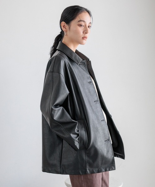 LOWRYS FARM（ローリーズファーム）の「レザーカバーオール　580815（カバーオール・レディース・ブラック/ブラウン/アイボリー・FREE）」の12枚目の写真