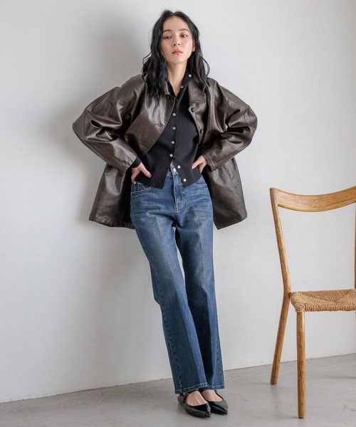 LOWRYS FARM（ローリーズファーム）の「レザーカバーオール　580815（カバーオール・レディース・ブラック/ブラウン/アイボリー・FREE）」の13枚目の写真