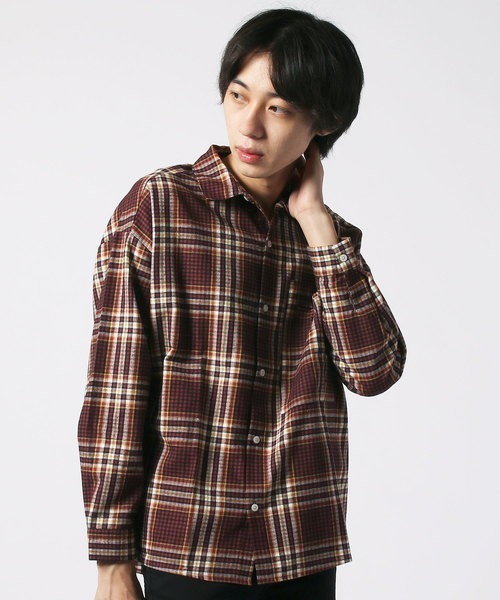 セール】【オーバーサイズ ネルシャツ】ワイドシルエット チェック柄