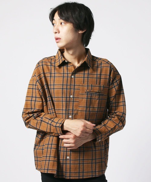 セール】【オーバーサイズ ネルシャツ】ワイドシルエット チェック柄