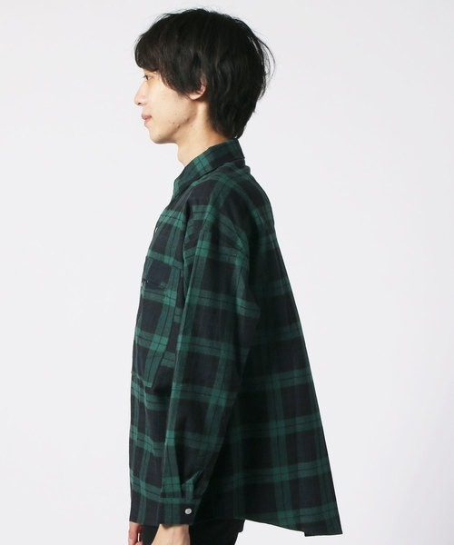 SHISKY（シスキー）の「【オーバーサイズ ネルシャツ】ワイドシルエット　チェック柄ネルシャツ（シャツ/ブラウス・メンズ・ベージュ系その他/レッド系その他/ベージュ系その他2/ブルー系その他/グリーン系その他・FREE）」の18枚目の写真