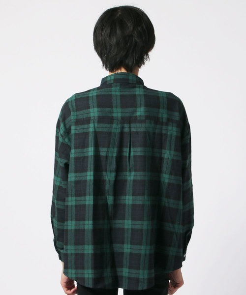 SHISKY（シスキー）の「【オーバーサイズ ネルシャツ】ワイドシルエット　チェック柄ネルシャツ（シャツ/ブラウス・メンズ・ベージュ系その他/レッド系その他/ベージュ系その他2/ブルー系その他/グリーン系その他・FREE）」の19枚目の写真