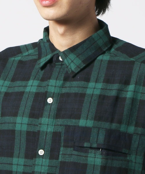 SHISKY（シスキー）の「【オーバーサイズ ネルシャツ】ワイドシルエット　チェック柄ネルシャツ（シャツ/ブラウス・メンズ・ベージュ系その他/レッド系その他/ベージュ系その他2/ブルー系その他/グリーン系その他・FREE）」の20枚目の写真