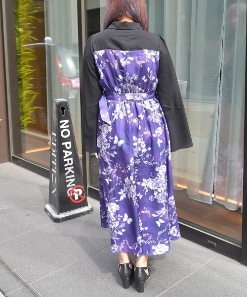 axes femme（アクシーズファム）の「蝶々×花柄ジップOP（ワンピース