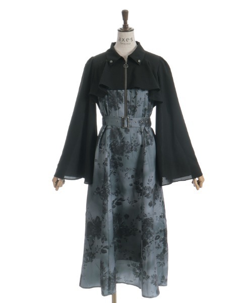 axes femme（アクシーズファム）の「蝶々×花柄ジップOP（ワンピース