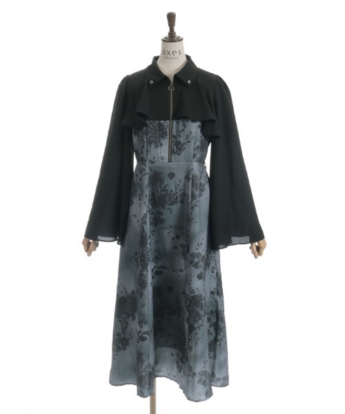 axes femme（アクシーズファム）の「蝶々×花柄ジップOP（ワンピース