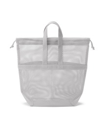 無印良品(ムジルシリョウヒン)の立体メッシュ持ち手付き巾着 M 約33×13×31cm(トラベルグッズ)
