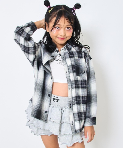 ANAP kids（アナップキッズ）の「クレイジー チェック シャツ【ジュニアお揃い】（シャツ/ブラウス・キッズ・ブラウン/グレー・110/130/120）」の5枚目の写真