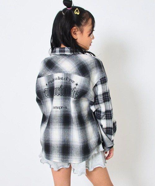 ANAP kids（アナップキッズ）の「クレイジー チェック シャツ【ジュニアお揃い】（シャツ/ブラウス・キッズ・ブラウン/グレー・110/130/120）」の6枚目の写真