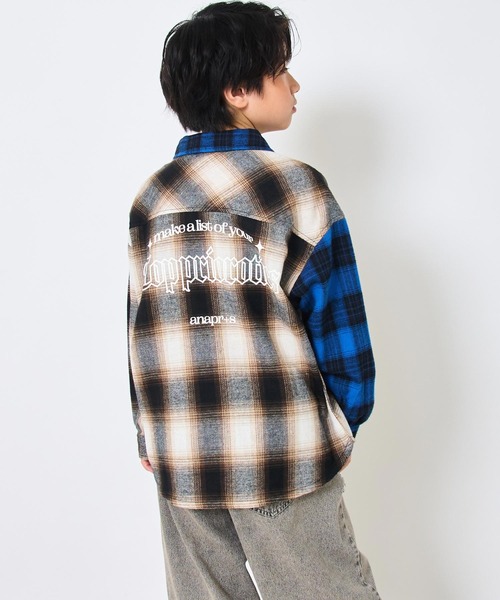 ANAP kids（アナップキッズ）の「クレイジー チェック シャツ【ジュニアお揃い】（シャツ/ブラウス・キッズ・ブラウン/グレー・110/130/120）」の12枚目の写真