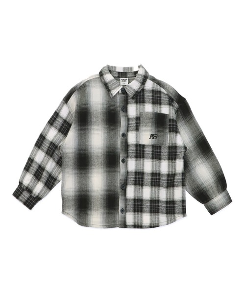 ANAP kids（アナップキッズ）の「クレイジー チェック シャツ【ジュニアお揃い】（シャツ/ブラウス・キッズ・ブラウン/グレー・110/130/120）」の22枚目の写真