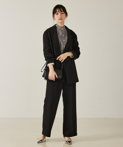 qualite(カリテ)の「【ボウタイ取り外し可能】クレリックボウタイブラウス/秋服/冬服/オフィスカジュアル(シャツ/ブラウス・レディース・ブラック/ピンク・フリー)」の11枚目の写真