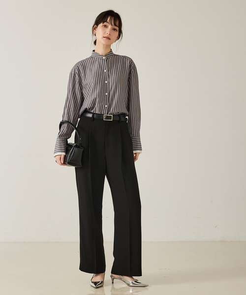 qualite(カリテ)の「【ボウタイ取り外し可能】クレリックボウタイブラウス/秋服/冬服/オフィスカジュアル(シャツ/ブラウス・レディース・ブラック/ピンク・フリー)」の21枚目の写真