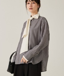 qualite | 【ボウタイ取り外し可能】クレリックボウタイブラウス/秋服/冬服/オフィスカジュアル(シャツ/ブラウス)