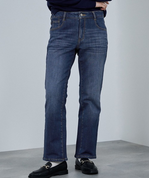 NAVY(ネイビー)の「nAvy マックヒート裏起毛スリムストレート(デニムパンツ・レディース・ブルー系1/ブラック/ブルー系2・XS/S/M/L)」の3枚目の写真
