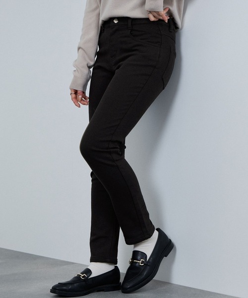 NAVY(ネイビー)の「nAvy マックヒート裏起毛スリムストレート(デニムパンツ・レディース・ブルー系1/ブラック/ブルー系2・XS/S/M/L)」の1枚目の写真