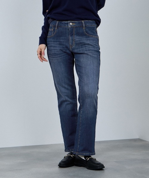NAVY(ネイビー)の「nAvy マックヒート裏起毛スリムストレート(デニムパンツ・レディース・ブルー系1/ブラック/ブルー系2・XS/S/M/L)」の4枚目の写真