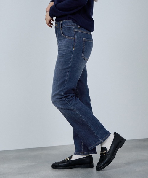 NAVY(ネイビー)の「nAvy マックヒート裏起毛スリムストレート(デニムパンツ・レディース・ブルー系1/ブラック/ブルー系2・XS/S/M/L)」の5枚目の写真