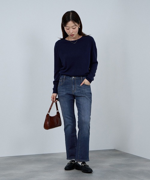 NAVY(ネイビー)の「nAvy マックヒート裏起毛スリムストレート(デニムパンツ・レディース・ブルー系1/ブラック/ブルー系2・XS/S/M/L)」の7枚目の写真