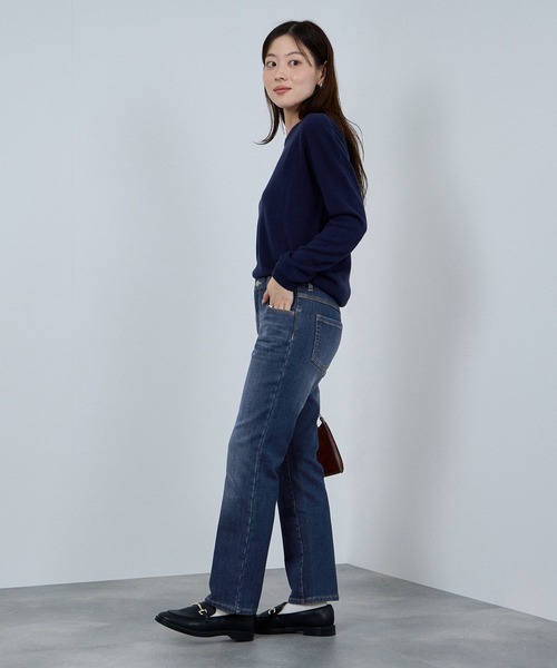 NAVY(ネイビー)の「nAvy マックヒート裏起毛スリムストレート(デニムパンツ・レディース・ブルー系1/ブラック/ブルー系2・XS/S/M/L)」の8枚目の写真
