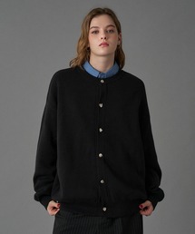 ONCILY(IVF[)SILVER BUTTON CREW NECK CARDIGAN / Vo[{^N[lbNJ[fBK(J[fBK/{)