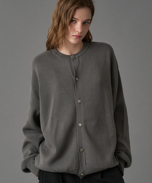 セール】SILVER BUTTON CREW NECK CARDIGAN / シルバーボタンクルー