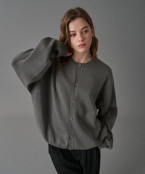 Sheller ボタン付きカーディガン 楽天市場】襟付き ビジュー ボタン シャギー ニットカーディガン