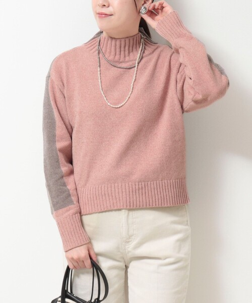 MICO COULIER（ミコクリエ）の「モール配色ハイネックプルオーバーニット（ニット/セーター・レディース・イエロー/オレンジ/ベビーピンク・38）」の2枚目の写真