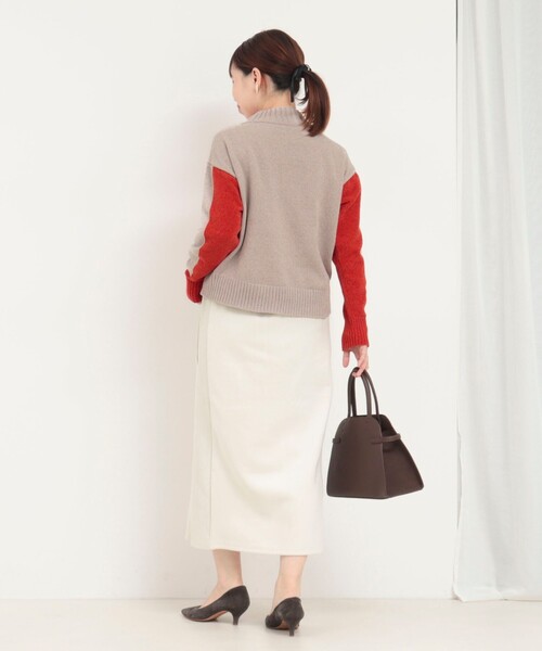 MICO COULIER（ミコクリエ）の「モール配色ハイネックプルオーバーニット（ニット/セーター・レディース・イエロー/オレンジ/ベビーピンク・38）」の6枚目の写真