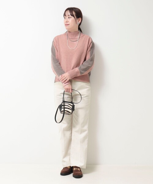 MICO COULIER（ミコクリエ）の「モール配色ハイネックプルオーバーニット（ニット/セーター・レディース・イエロー/オレンジ/ベビーピンク・38）」の13枚目の写真