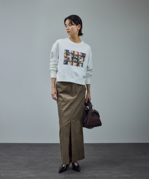 SALON adam et rope'（サロン アダム エ ロペ）の「【WEB限定】オーガニックコットンコーデュロイナロースカート（スカート・レディース・チャコールグレー/ベージュ系その他・S/M）」の6枚目の写真