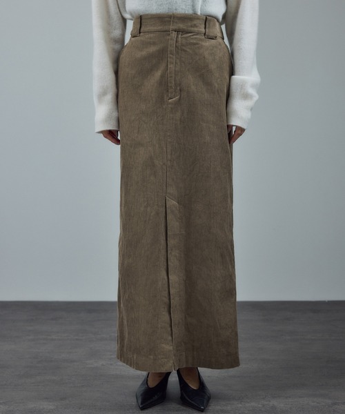 SALON adam et rope'（サロン アダム エ ロペ）の「【WEB限定】オーガニックコットンコーデュロイナロースカート（スカート・レディース・チャコールグレー/ベージュ系その他・S/M）」の7枚目の写真